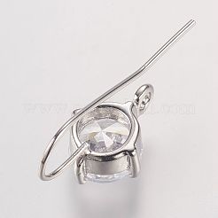 Долговечные латунные кубические крючки для серьги из циркония&nbsp;LS-X-KK-P085-01P-NR