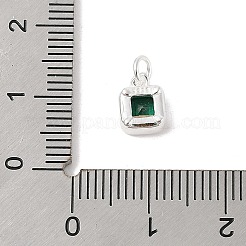 925 квадратная подвеска из стерлингового серебра с кубическими цирконами и соединительными кольцами STER-D288-05S-01