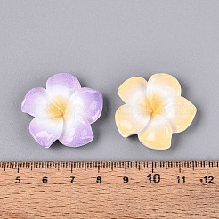 Кабошоны из непрозрачной смолы в виде цветка плюмерии CRES-T025-30M-01