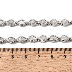 Tennis-Halsketten aus Messing mit Mikropavé-Fassung aus Zirkonia in geometrischer Form&nbsp;NJEW-C121-02B-P