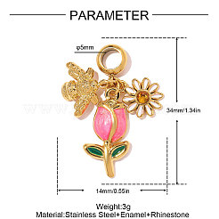 Подвески из нержавеющей стали 304 с эмалью&nbsp;STAS-OY012-07G