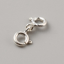 スターリングシルバーのダブル引き輪925個  銀  15.5x6x1mm&nbsp;STER-WH0008-34