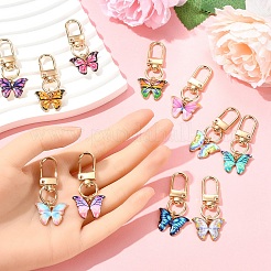 6 шт. подвеска в виде бабочки из сплава эмали&nbsp;HJEW-YW00062-01