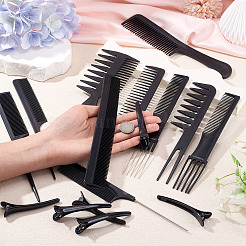 Set di 10 pettine per capelli in plastica e 10 fermagli a coccodrillo per parrucchiere&nbsp;DIY-TA0015-58