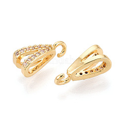 Латунные микропаве прозрачные кубические циркониевые подвески&nbsp;KK-N276-18G