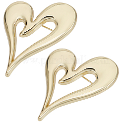 2 broche en alliage en forme de cœur&nbsp;JEWB-CP0001-60
