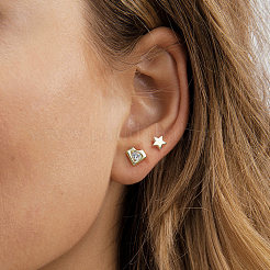 Серьги-гвоздики в форме сердца из стерлингового серебра EJEW-C146-04G