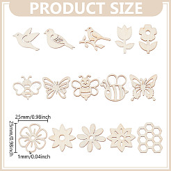 150 шт. необработанных деревянных вырезов DIY-GO0002-73