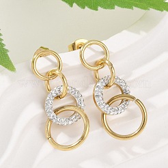 Серьги-гвоздики из полимерной глины и нержавеющей стали 304 с кольцами&nbsp;EJEW-V004-03G-01