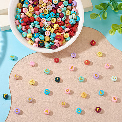 500шт 5 цвета непрозрачные акриловые бусины&nbsp;OACR-TA0003-87