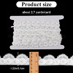 2.7~3 ярд кружевной отделки из полиэстера SRIB-GF0001-30