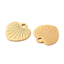 ステンレスペンダント201個  ハートチャーム  ゴールドカラー  16x16x1mm  穴：2mm&nbsp;STAS-K251-059G