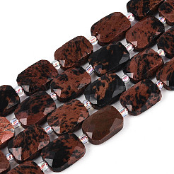 Натурального красного дерева обсидиана бисер нитей G-T139-74