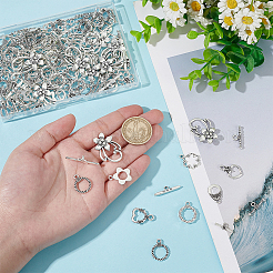 90 комплект 9-х видов застежек-тогл в тибетском стиле&nbsp;FIND-WR0011-86AS