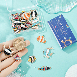 24шт 6 стиля подвески из сплава с эмалью&nbsp;ENAM-SC0005-69