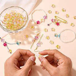 100 Stück handgefertigte Bunte Malerei-Perlen in Farbverlaufsfarbe&nbsp;DIY-SZ0010-51E