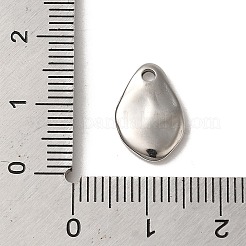 変色しない304ステンレススチールチャーム  ティアドロップチャーム  ステンレス鋼色  14.5x9.5x2mm  穴：1.7mm&nbsp;STAS-L022-317P