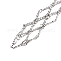 304 Edelstahl Makramee Beutel leer Steinhalter Anhänger Dekoration&nbsp;STAS-D264-07A-P