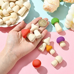 24 шт. 6 стиля неокрашенного натурального дерева украшения&nbsp;WOOD-YW0001-44