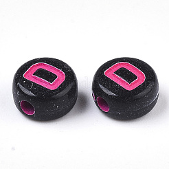 Непрозрачные черные акриловые бусины MACR-N008-17D