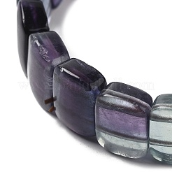 Эластичные прямоугольные браслеты из натурального флюорита с бусинами G-Z048-01