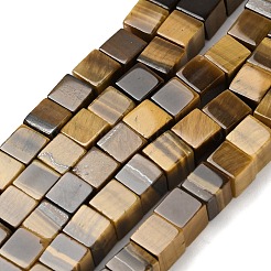 Естественный желтый тигровый глаз бисер нитей&nbsp;G-Z110-J02-6x6mm