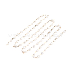 Цепочки из натурального пресноводного жемчуга ручной работы AJEW-JB01087