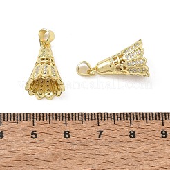 真鍮マイクロパヴェクリアキュービックジルコニアペンダント  バドミントンのチャーム  ゴールドカラー  19.5x12mm  穴：5x3.5mm&nbsp;CU-CBA6B6F-04G