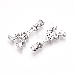 Латунные микро проложить кубического циркония подвески KK-T070-89P