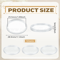 アクリルコイン収納ボックス50個  フラットラウンド  透明  28.5x5mm  内径：25.5mm&nbsp;CON-LP0001-81