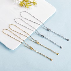 10個 2色 304ステンレススチールアズキチェーン  サテライトチェーンアンクレットセット  rondelleビーズとカニカン付き  ゴールデン·ステンレス鋼色  8-1/8インチ（20.5cm）  5個/カラー&nbsp;AJEW-SZ0001-70