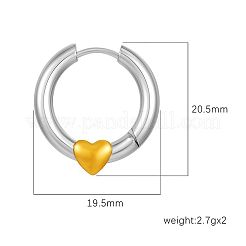 Pendientes de aro tipo huggie con forma de corazón de acero inoxidable 304 para mujer&nbsp;WG7102D-01