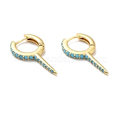 Серьги-кольца с рогом и шипами из кубического циркония EJEW-G295-18G