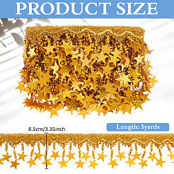 5 ярд филигранной и лазерной пластиковой кружевной ленты со звездами и кисточками OCOR-ME0001-09