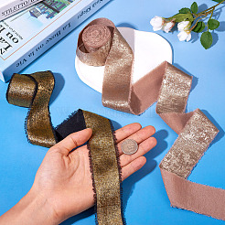 2 рулон двухцветной бархатной ленты для горячего тиснения с бахромой OCOR-TA0002-03