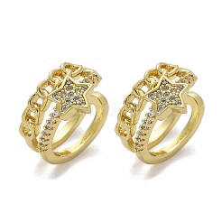 Латунные серьги-манжеты из прозрачного кубического циркония&nbsp;EJEW-F359-09G-01