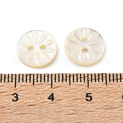 Bottoni in conchiglia naturale con fiori intagliati&nbsp;SH-CBA18B6-02B-02