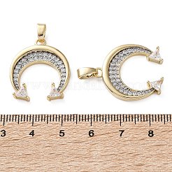 Латунные микропаве прозрачные подвески с фианитом&nbsp;KK-D221-12G