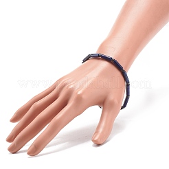 Колонна из натуральных драгоценных камней и эластичный браслет из синтетического гематита BJEW-JB08458