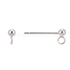 925スターリングシルバー製スタッドピアスパーツ  スタンプ925個付き  銀  5x2.5mm  穴：1mm  ピン：0.8mm&nbsp;STER-T002-197S