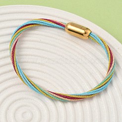 Браслеты из нержавеющей стали 304 с полиэстеровым металлическим шнуром для женщин BJEW-Z145-01G-33