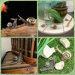 4 Stück 2 Stile Legierung Schnecke Display Dekorationen&nbsp;DJEW-SP0001-38