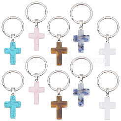 10 porte-clés avec pierres précieuses&nbsp;KEYC-CP0001-48
