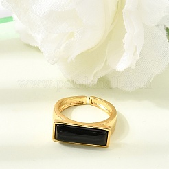 Anelli aperti in ottone con agata nera naturale per donna&nbsp;GG-CBA0B5A-04G-09