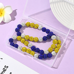 1 шт. ожерелье из круглых бусин из полимерной глины со стразами&nbsp;NJEW-SP0001-14E