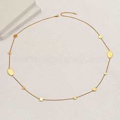 Длинные ожерелья из нержавеющей стали с геометрическими дисками и овальными звеньями для женщин RA9810