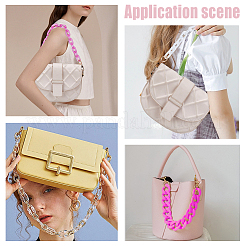 3 шт. 3-х цветные розовые акриловые ручки для сумок с цепочкой и кабелем&nbsp;FIND-WR0007-71