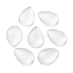 Прозрачные каплевидные стеклянные кабошоны GGLA-R024-25x18
