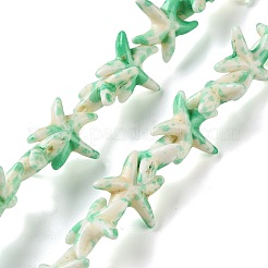 Нити из синтетических бирюзовых бусин&nbsp;TURQ-P002-02A-01