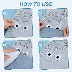20 écusson brodé yeux en polyester à repasser/coudre&nbsp;DIY-GA0010-06A-01